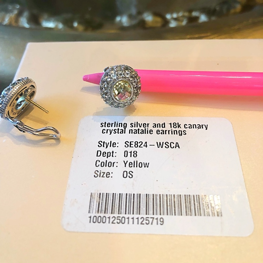 💛 Judith Ripka 18K Sterling Canary Earrings 💛